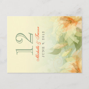 Table Numbers - Abstract Floral - Yellow Sage Postcard