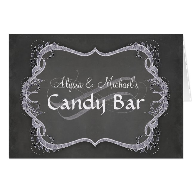 Table Numbers - Chalkboard Typographic Leaf Swirl (Front Horizontal)