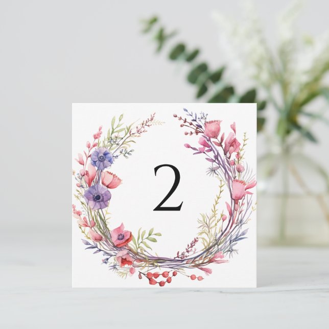 Table numbers floral border (Standing Front)
