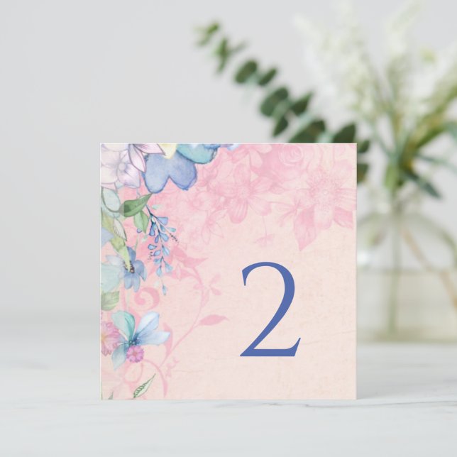 Table numbers floral border simple elegant  (Standing Front)