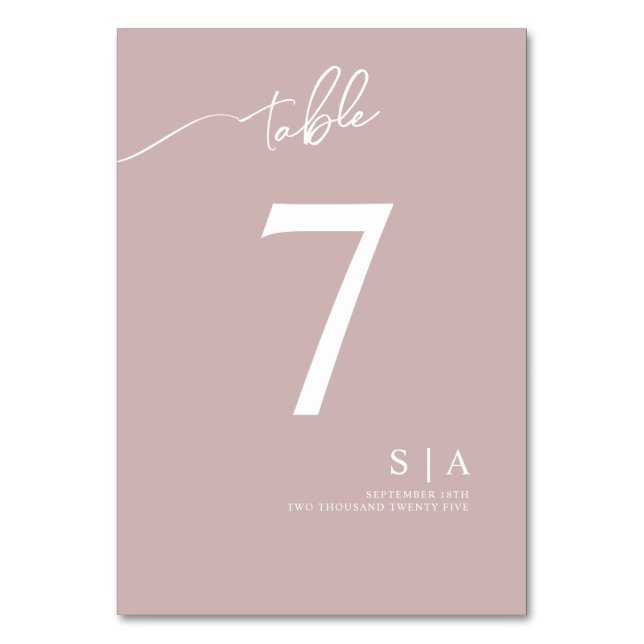 Table Numbers for a Boho-chic wedding. (Front)