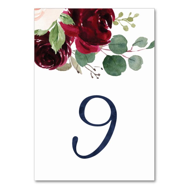 Table Numbers for KJ #9 (Front)