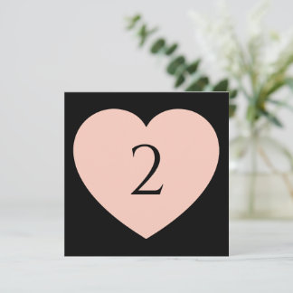 Table numbers heart border