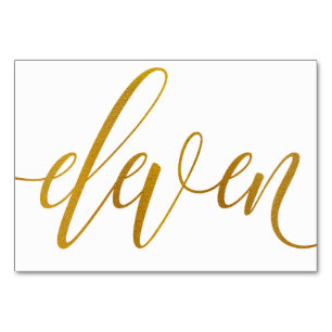 Table Numbers - Luxe Typography -Faux Gold Foil 11