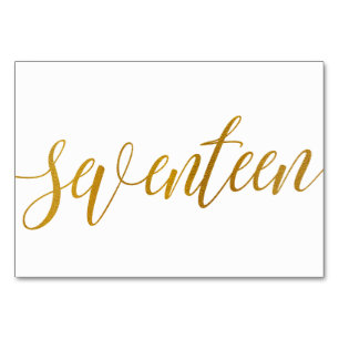 Table Numbers - Luxe Typography -Faux Gold Foil 17