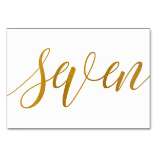 Table Numbers - Luxe Typography (Faux Gold Foil) 7