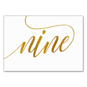 Table Numbers - Luxe Typography (Faux Gold Foil) 9