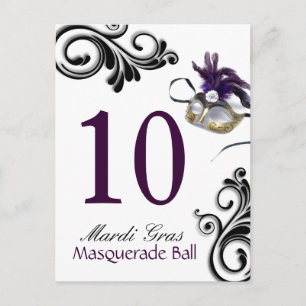 Table Numbers - Masquerade Ball Postcard