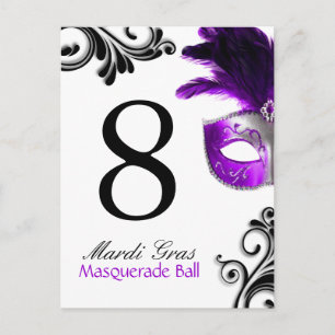Table Numbers - Masquerade Ball Postcard