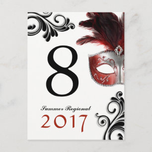 Table Numbers - Masquerade Ball Postcard