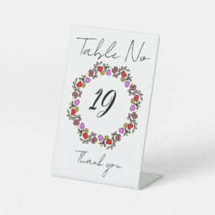 Table numbers pedestal sign