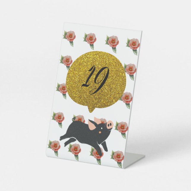 Table numbers pedestal sign (Front)