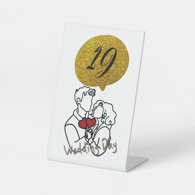 Table numbers pedestal sign (Front)