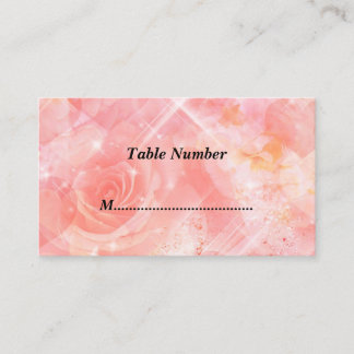 Table Numbers Pink Flowers Place Card