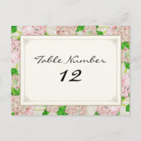 Table Numbers Pink Hydrangea Lace Floral Formal