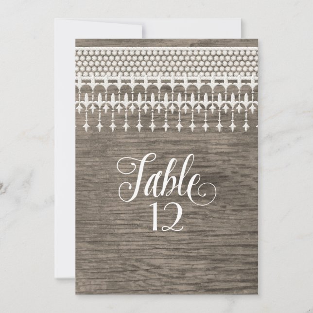 Table Numbers Rustic Vintage Lace Chalkboard (Front)