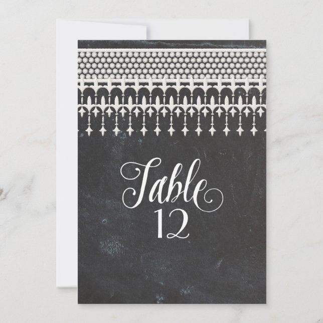Table Numbers Rustic Vintage Lace Chalkboard (Back)