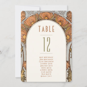 Table Numbers Vintage Art Nouveau Wedding