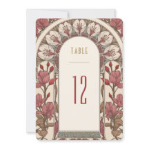 Table Numbers Vintage Art Nouveau Wedding