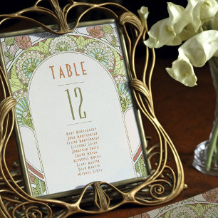 Table Numbers Vintage Art Nouveau Wedding