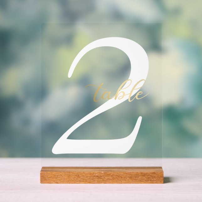Table Numbers, Wedding Numbers, Gold, Reception Acrylic Sign (Neutral)