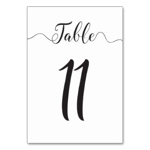 Table Numbers Wedding Table Card
