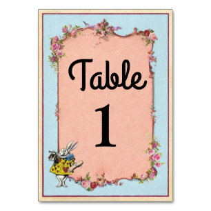 Table Numbers Wedding Wonderland Rabbit Cards