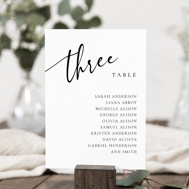 Table Numéro 3 Plan de Table Carte Trois (Créateur téléchargé)
