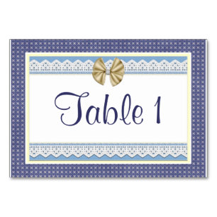 Table Numéro de tableau Baby shower bleu