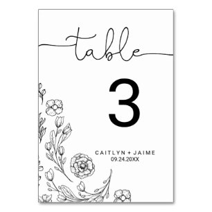 Table Numéro de tableau de l'élégance de la dainité