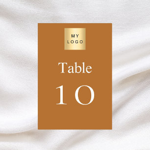 Table Numéro de tableau du logo blanc d'entreprise en cu