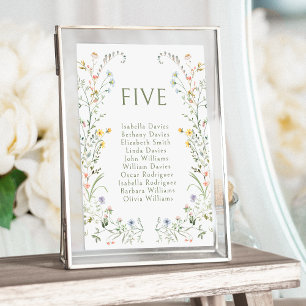 Table Numéro de tableau du Mariage Fleur sauvage de fleu