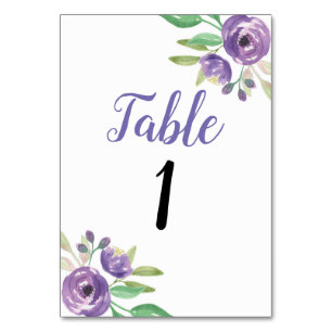 Table Numéro de tableau Mariage Jardin Fleur violet Flor