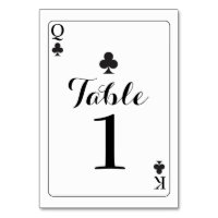Numéro de tableau Mariage K Q Ace Clubs Jouer des