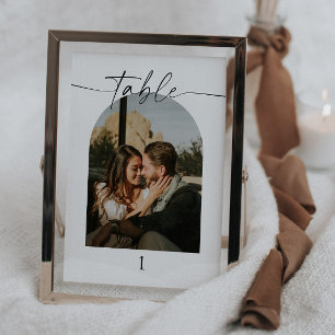 Table Numéro de tableau Mariage photo de script moderne