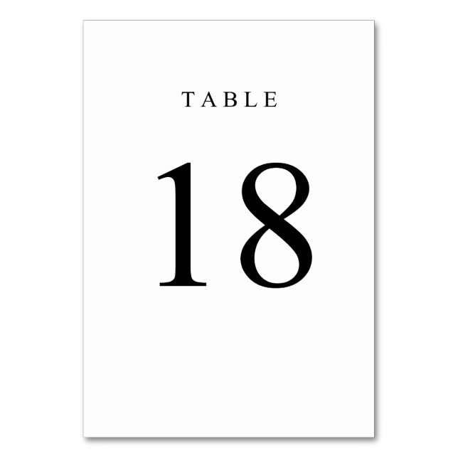 Table Numéro de tableau simple - 18 (Par défaut)