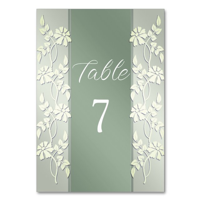Table Numéro de tableau vert jaune floral (Par défaut)