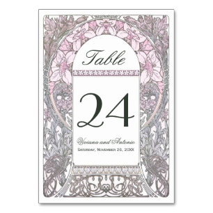 Table Numéro de tableau vintage du Mariage floral V (v.2