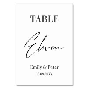 Table Numéro minimaliste de la fête moderne de MARIAGE E