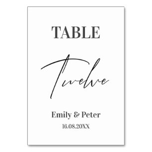 Table Numéro minimaliste moderne de la fête de mariage D