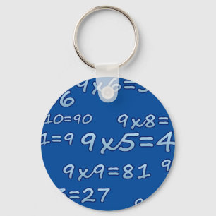 TABLE OF 9 - 9 TIMES TABLE - BLUE - BLUE KEYCHAIN