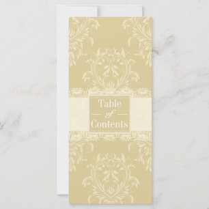 Table of Contents Insert for wedding planning bind