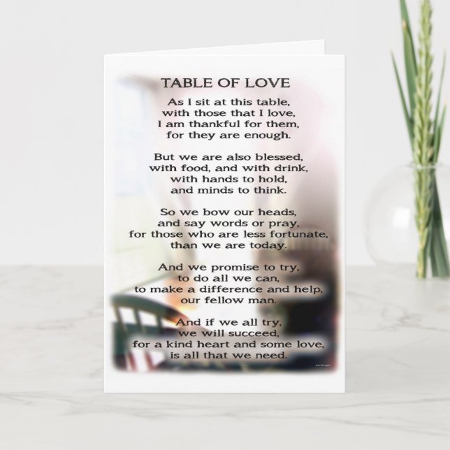 Table of Love Greeting Card (Front)
