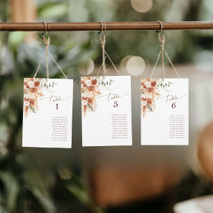 Table One Modern Terracotta Wedding Table Number 