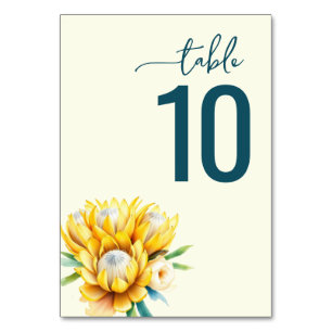 Table Panneau de Numéro Floral Turquoise Sophistiqué