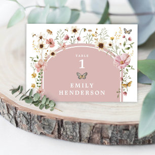 Table Papillon Fleur sauvage Dusty Rose Boho Numéro de t