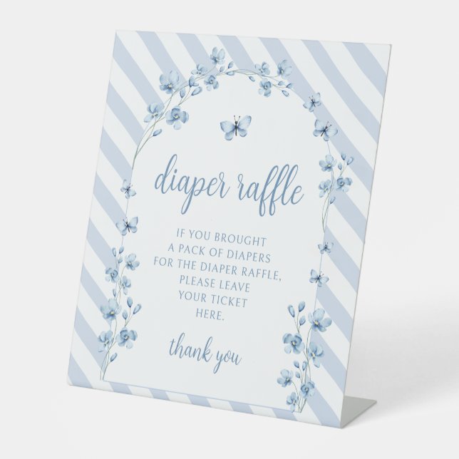 Table Petit papillon bleu bébé garçon diaper signe de to (Recto)