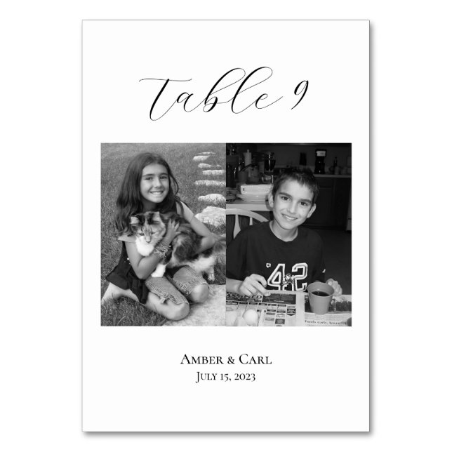 Table Photos de l'âge de l'enfant Mariage Numéro de cart (Par défaut)