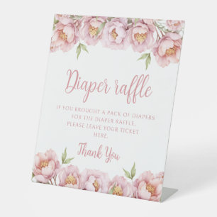 Table Pink floral bébé fille douche diaper signe de tomb