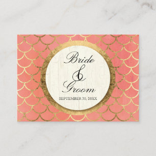 Table Place Cards Art Deco Shell Faux Gold Wedding